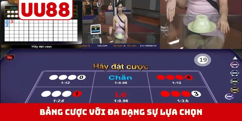 Bảng cược với đa dạng sự lựa chọn