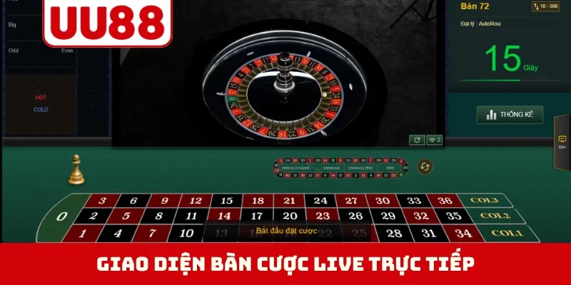 Giao diện bàn cược live trực tiếp