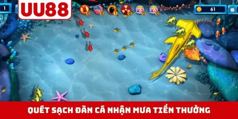 Quét sạch đàn cá nhận mưa tiền thưởng