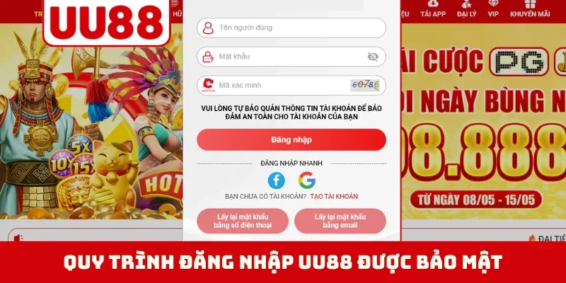 Quy trình đăng nhập UU88 được bảo mật