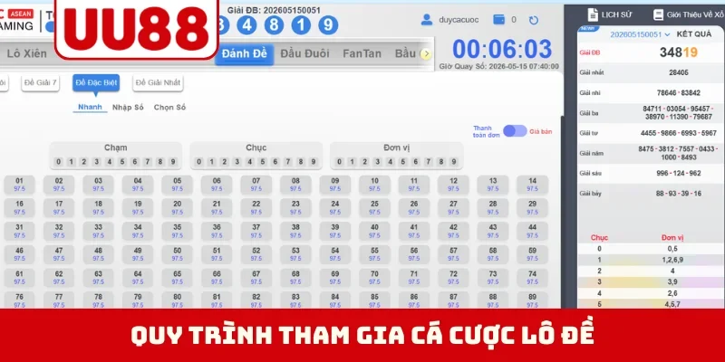 Quy trình tham gia cá cược lô đề