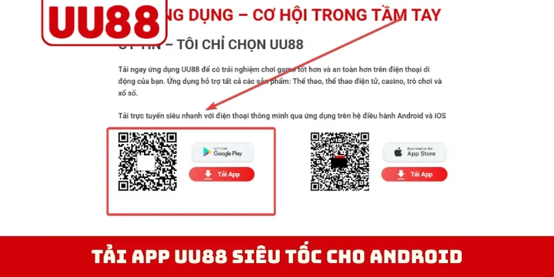 Tải app UU88 siêu tốc cho Android