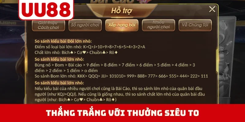 Thắng trắng với thưởng siêu to