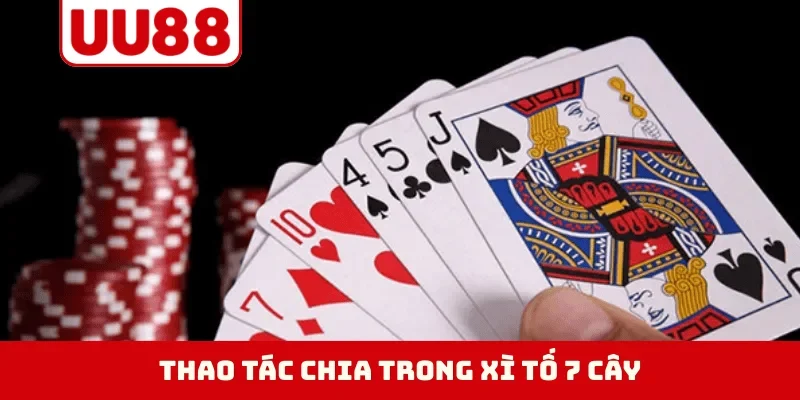 Thao tác chia trong xì tố 7 cây