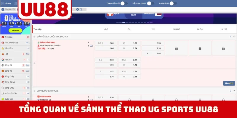 Tổng quan về sảnh thể thao UG Sports UU88